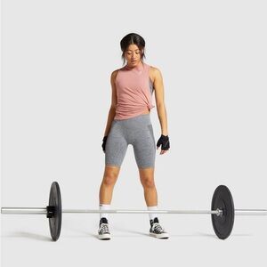 Gymshark Flex Cycling Shorts - Charcoal Marl/Pink